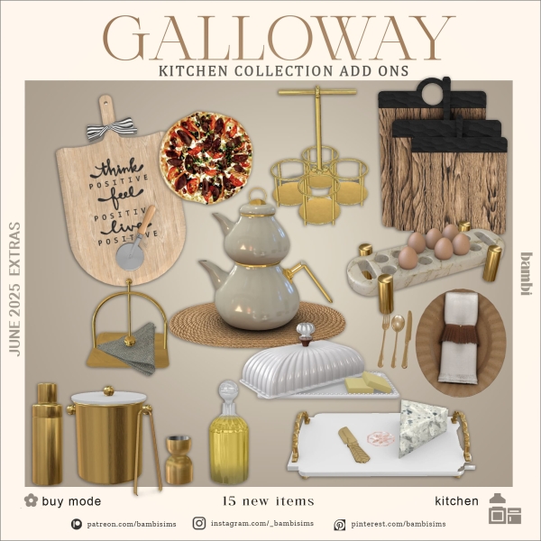 Alpha galloway kitchen add ons by bambisims - The Sims 4 Custom Content