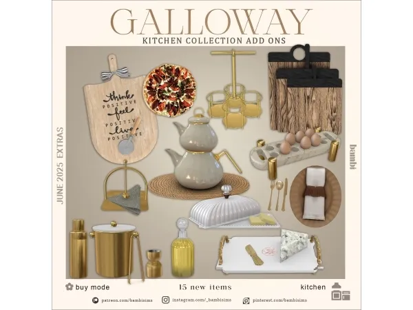 Alpha galloway kitchen add ons - The Sims 4 Custom Content