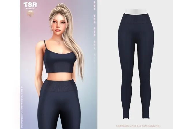 Alpha LIMITLESS LINES SET 599 (LEGGING) BD1530 by busratr - The Sims 4 Custom Content