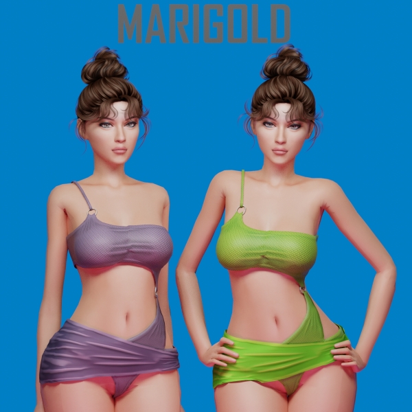 Alpha MARIGOLD SHAKIL OUTFIT by marigoldsims - The Sims 4 Custom Content