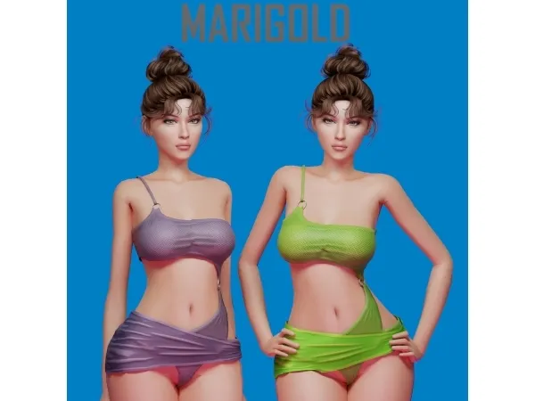 Alpha MARIGOLD SHAKIL OUTFIT - The Sims 4 Custom Content
