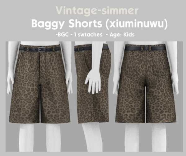 Maxis Match Maxis Match Baggy Shorts for Kids by simsfinds - The Sims 4 Custom Content
