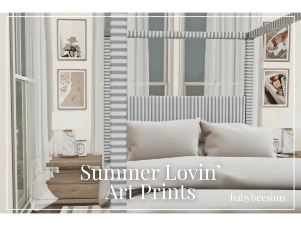 Mix Summer Lovin Art Prints by simsfinds - The Sims 4 Custom Content