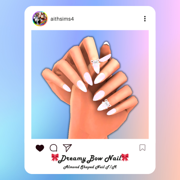 Maxis Match Dreamy Bow Nail by simsfinds - The Sims 4 Custom Content