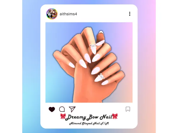 Maxis Match Dreamy Bow Nail by aith - The Sims 4 Custom Content