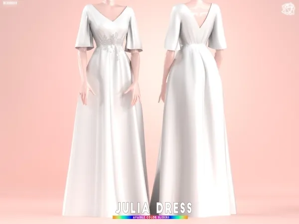 Alpha Wedding Dress Julia Bluerosesims by bluerose-sims - The Sims 4 Custom Content