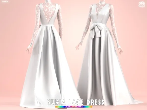 Mix Wedding Dress Nuria Bluerosesims by bluerose-sims - The Sims 4 Custom Content