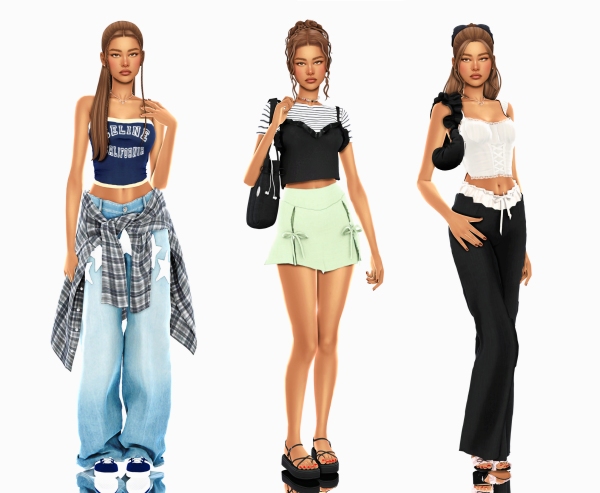 Alpha Summer looks for teens simblr by simsfinds - The Sims 4 Custom Content