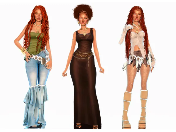 Alpha Boho Looks ft Amara by simsfinds - The Sims 4 Custom Content