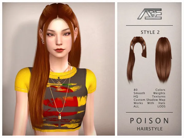 Alpha Poison Style 2 (Hairstyle) by Ade_Darma - The Sims 4 Custom Content