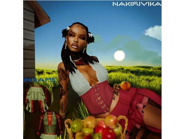 MISSVALENTINE MONET SKIRT MIRIAM TOP 4T3 - The Sims 3 Custom Content