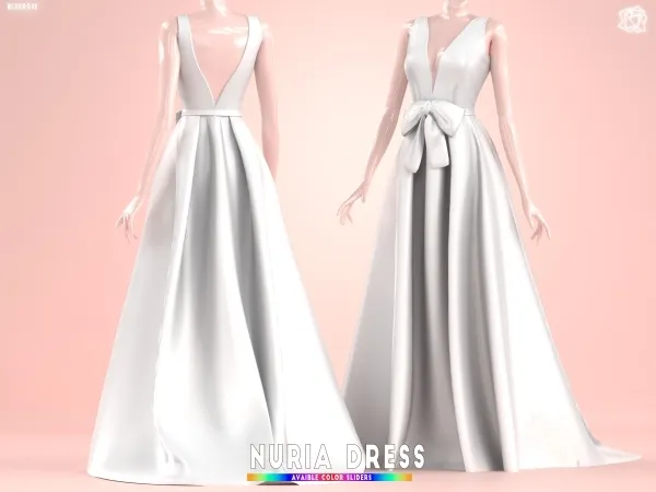 Alpha Wedding Dress Nuria v2 Bluerosesims by bluerose-sims - The Sims 4 Custom Content
