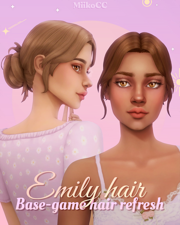 Maxis Match Emily hair (standalone) by simsfinds - The Sims 4 Custom Content