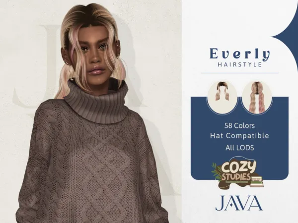 Alpha Cozy Studies Everly (Hairstyle) by thesimsresource - The Sims 4 Custom Content