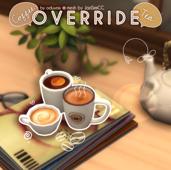 Mix COFFEE TEA OVERRIDE by simsfinds - The Sims 4 Custom Content