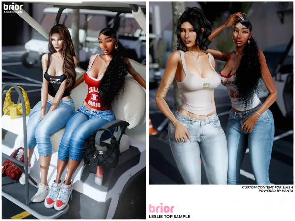Alpha brior Leslie top sample - The Sims 4 Custom Content