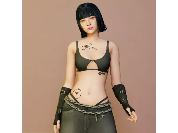 Mix Stellar Zodiac Tattoo by SnootySims - The Sims 4 Custom Content