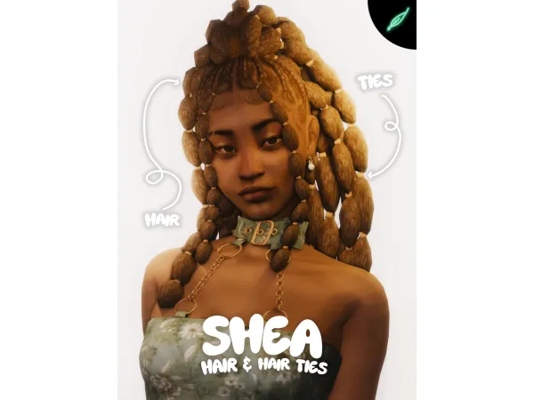 Maxis Match shea hair by thatonegreenleaf - The Sims 4 Custom Content