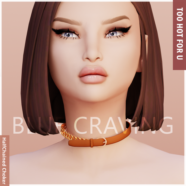 Mix Blue Craving Half Chained Choker by bluecraving - The Sims 4 Custom Content