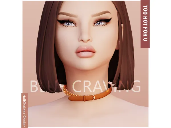 Mix Blue Craving Half Chained Choker - The Sims 4 Custom Content