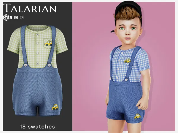 Maxis Match Parker Outfit With Overalls (toddler) by thesimsresource - The Sims 4 Custom Content