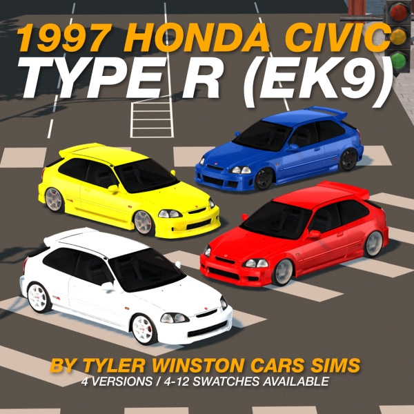 Alpha Tyler Winston Cars 1997 Honda Civic Type R (EK9) by tylerwcars - The Sims 4 Custom Content