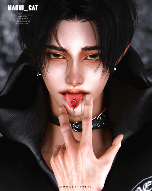 Alpha Maoni_cat Implicated tongue nail by simsfinds - The Sims 4 Custom Content