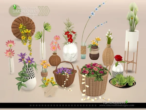 Alpha Naturalis Flowers by simcredible - The Sims 4 Custom Content