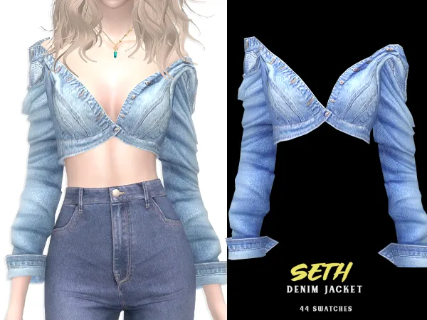 Alpha Seth Denim Jacket - The Sims 4 Custom Content