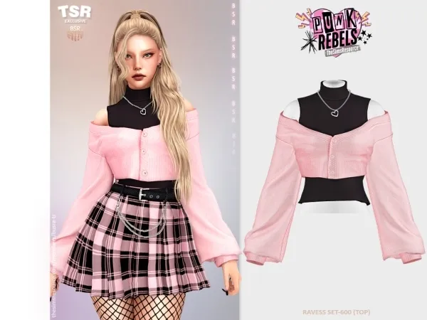Alpha RAVESS SET 600 (TOP) BD1531 - The Sims 4 Custom Content