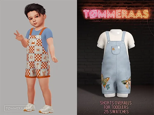 Mix TØMMERAAS Shorts Overalls for Toddlers by tommeraas - The Sims 4 custom content