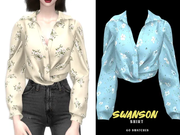 Mix Swanson Shirt by grafity-cc - The Sims 4 Custom Content