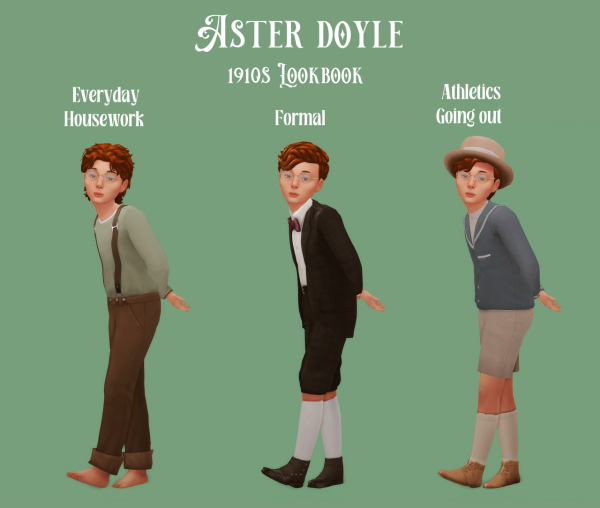 Maxis Match Aster Doyle 1910s Lookbook by simsfinds - The Sims 4 Custom Content