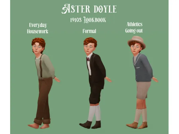 Maxis Match Aster Doyle 1910s Lookbook by antiquatedsimmer - The Sims 4 Custom Content