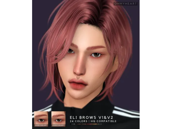Alpha Eli Brows V1 V2 by ohhmyheart - The Sims 4 Custom Content