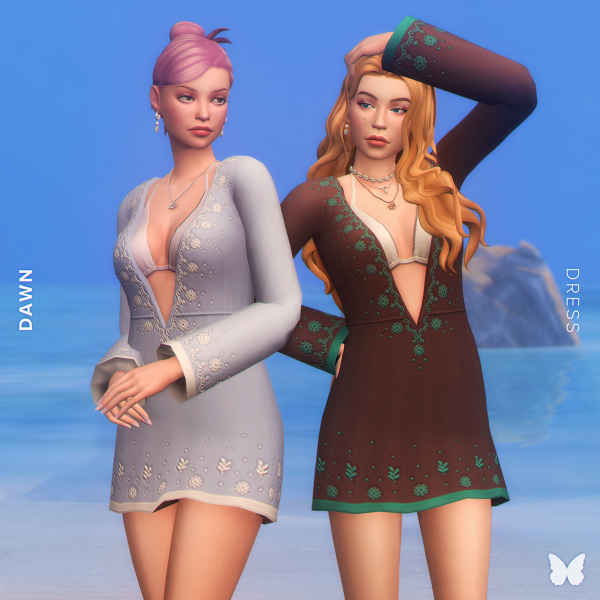 Maxis Match Dawn Dress by simsfinds - The Sims 4 Custom Content