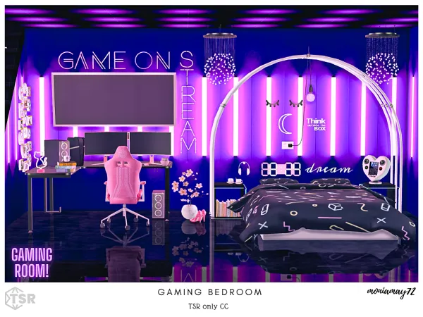 Mix Gaming Bedroom by moniamay72 - The Sims 4 Custom Content