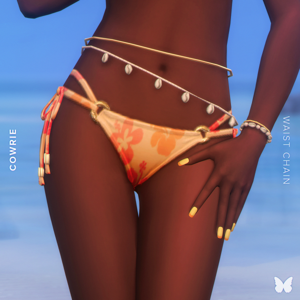Maxis Match Cowrie Waist Chain by simsfinds - The Sims 4 Custom Content