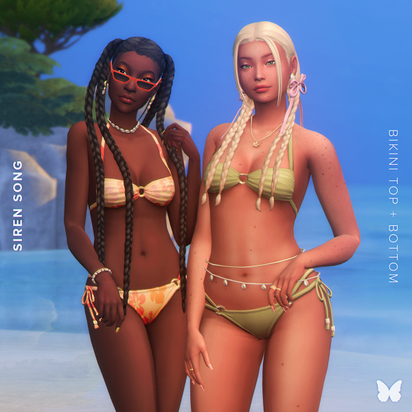 Maxis Match Siren Song Bikini Top Bottom by simsfinds - The Sims 4 Custom Content
