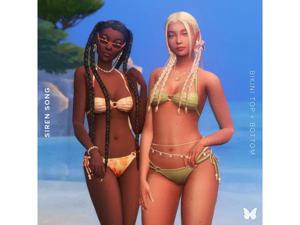 Maxis Match Siren Song Bikini Top Bottom by joliebean - The Sims 4 Custom Content