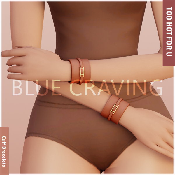Alpha Blue Craving Cuff Bracelets by bluecraving - The Sims 4 Custom Content