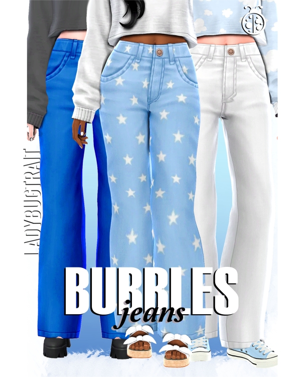 Maxis Match BUBBLES JEANS DOWNLOAD by ladybugtrait - The Sims 4 Custom Content
