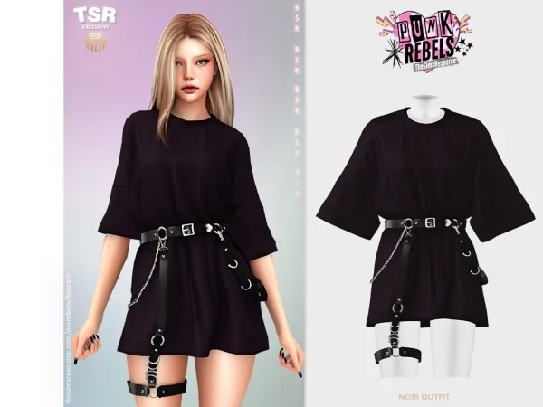 Alpha NOIR OUTFIT BD1535 by busratr - The Sims 4 Custom Content