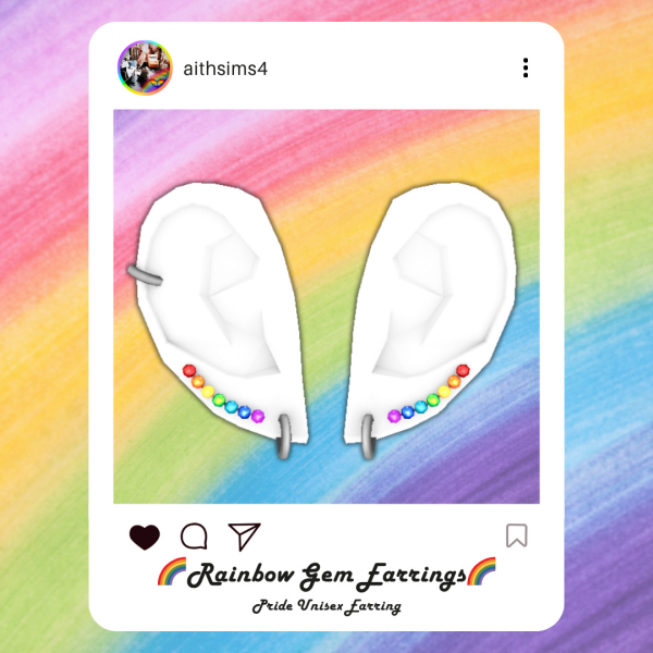 Mix PRIDE Earrings by simsfinds - The Sims 4 Custom Content