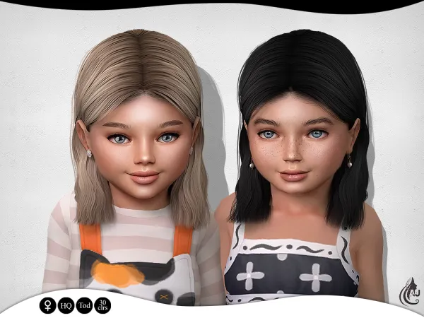 Alpha Yuki hairstyle (toddlers) - The Sims 4 Custom Content