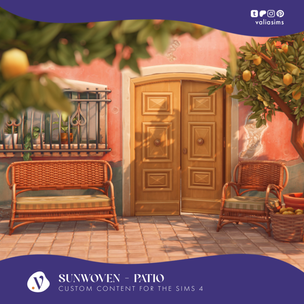 Maxis Match Sunwoven Patio by simsfinds - The Sims 4 Custom Content