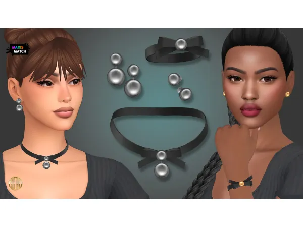 Maxis Match Concave disc jewelry set by modcollective - The Sims 4 Custom Content