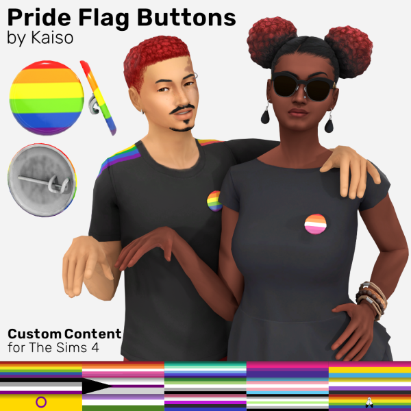 Maxis Match Pride Flag Buttons by simsfinds - The Sims 4 Custom Content