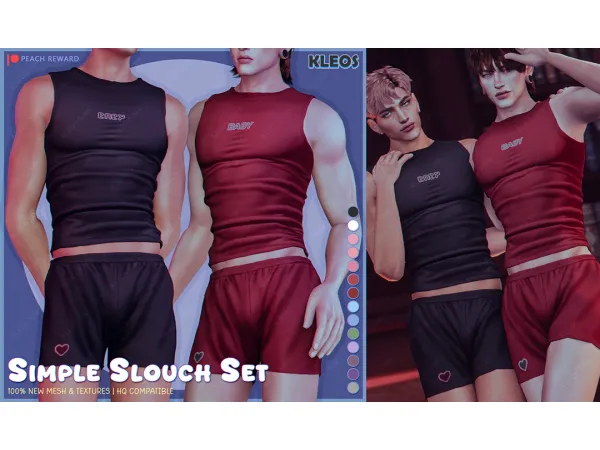 Alpha Simple Slouch Set by simsfinds - The Sims 4 Custom Content