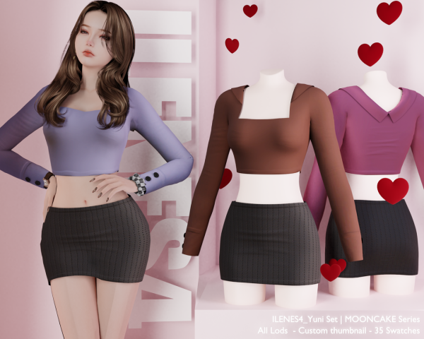 Mix ILN Yuni Set by ilenes4 - The Sims 4 Custom Content